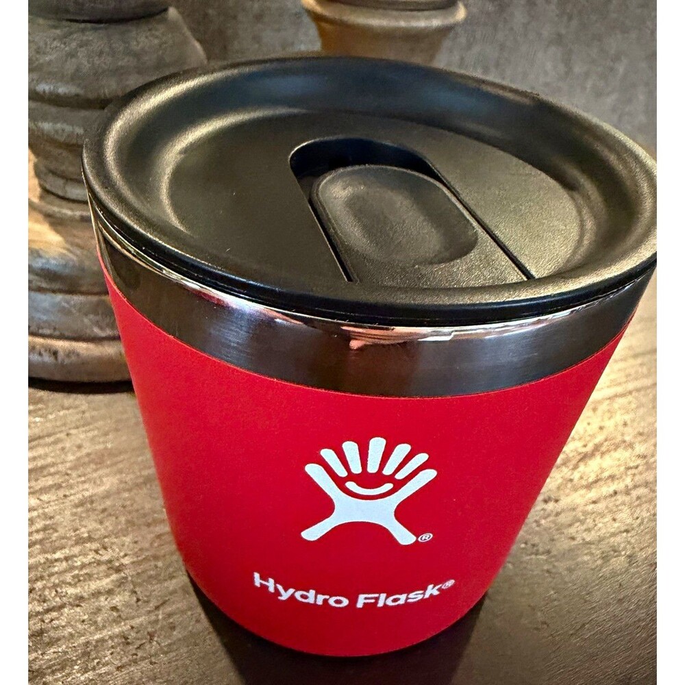 Hydro Flask TempShield 10 oz Insulated Tumbler Mug Red/Black Slide-Lock Lid